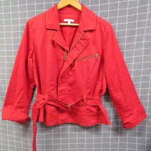 Cabi Red Belted Jacket
